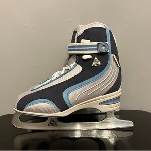 Women's Softec Blue and White Ice Skates, size 6